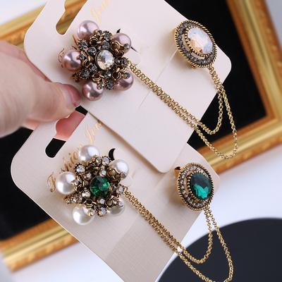 Fashion Tassel Vintage Brooches For Women Luxury Rhinestone Pearl Brooch Lapel Collar Pin Badge Personality Women Brooch Jewelry
