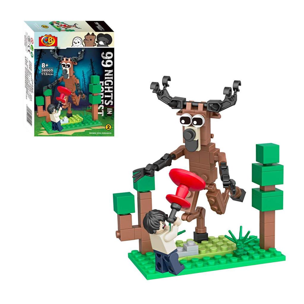 Non-Toxic New 99 Nights In The Forest Block Toy Animal Deer Owl Figure Assembly Model Building Block Toy Gift For Children Kids Blind Box