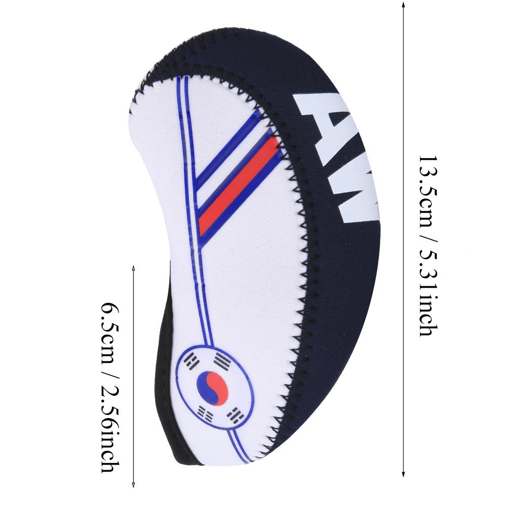 10Pcs Portable Cloth Golf Iron Club Head Cover with Unique Pattern Sports Accessory