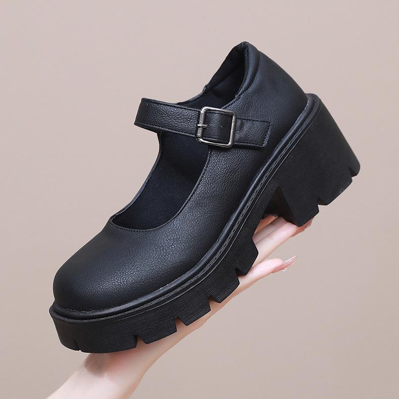 Lolita Shoes Women PU Leather Platform Mary Janes Shoes Women's Japanese Style Vintage Chunky Heels Pumps Plus Size 2026 spring