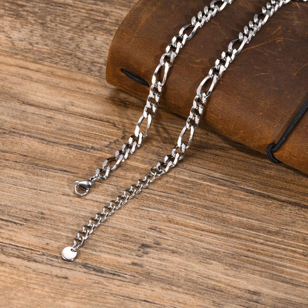 Figaro Chain Necklace for men Stainless Steel Classic Punk Hip Hop Link Chain for Cool Boys Jewelry Accessories Gift