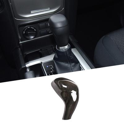 Pour Toyota Land Cruiser Prado 150 2018 FJ150 ABS Bois Noir Texture Pommeau de Levier de Vitesse Couvercle Garniture Accessoires de Voiture