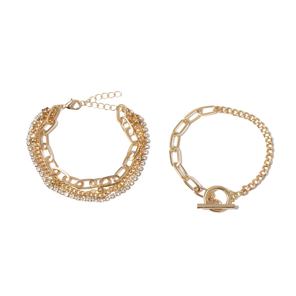 Layered Shiny Rhinestones Bracelets Set for Women Trendy Charms Hand Chains 2026 Fashion Jewelry Accessories On Hand Girls Gifts