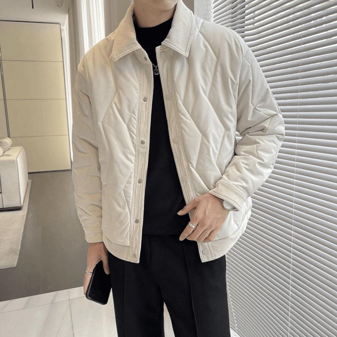 2025 Stylish Men s Patchwork Cotton Winter Jacket - Thick and Edgy Design M [100-120 lbs]