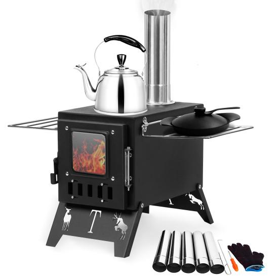 Wood Burning Stove, Folding Portable Wood Stove, Tent Stove for Heating, Camping Stove include