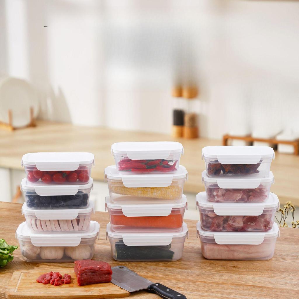 1PC Caixa de Conservação de Alimentos de Grau Alimentar, Caixa para Aquecimento em Micro-ondas, Caixa Congeladora para Carne de Geladeira, Caixa de Conservação para Legumes e Frutas