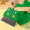 Mini Broom and Dustpan Set (Brown Bear/Green Frog), Cute Cartoon Handheld Cleaning Tool for Desktop, Car Interior & Home