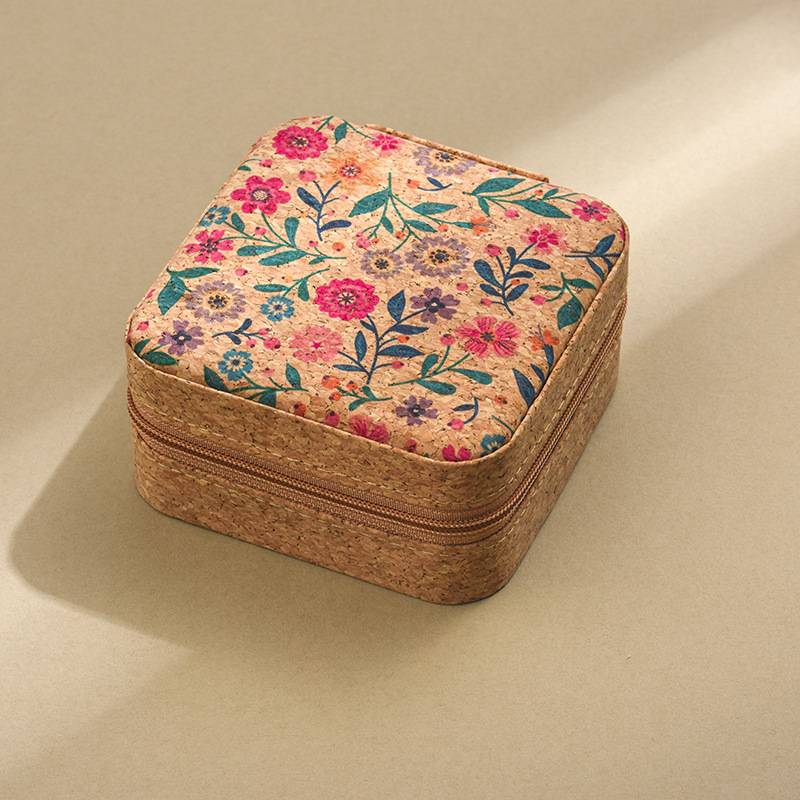 

Винтажная пробковая шкатулка-органайзер для ювелирных изделий Bohemia Portable Earrings Storage Box Flowers Retro Collar Storage Case Display Travel