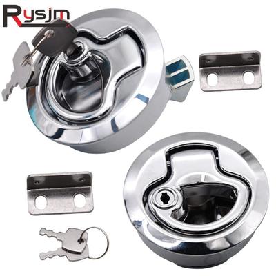 Boat Yacht Car RV Door Push Lock with Key Kit Stainless Steel Door Lock 2" Flush Pull Slam Latch RV Deck Hatchs Marine Hardware