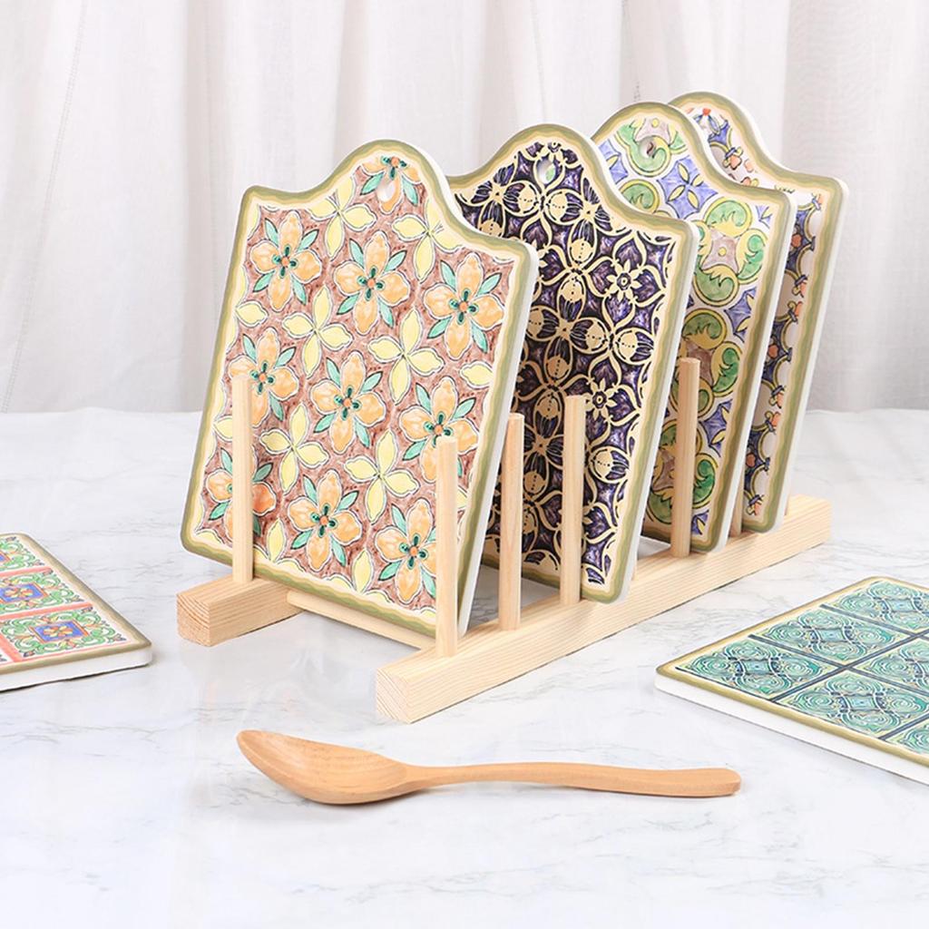 4 Pieces Coasters with Cork Accessories Heat Insulation Ceramic Reusable Nordic for Tea
