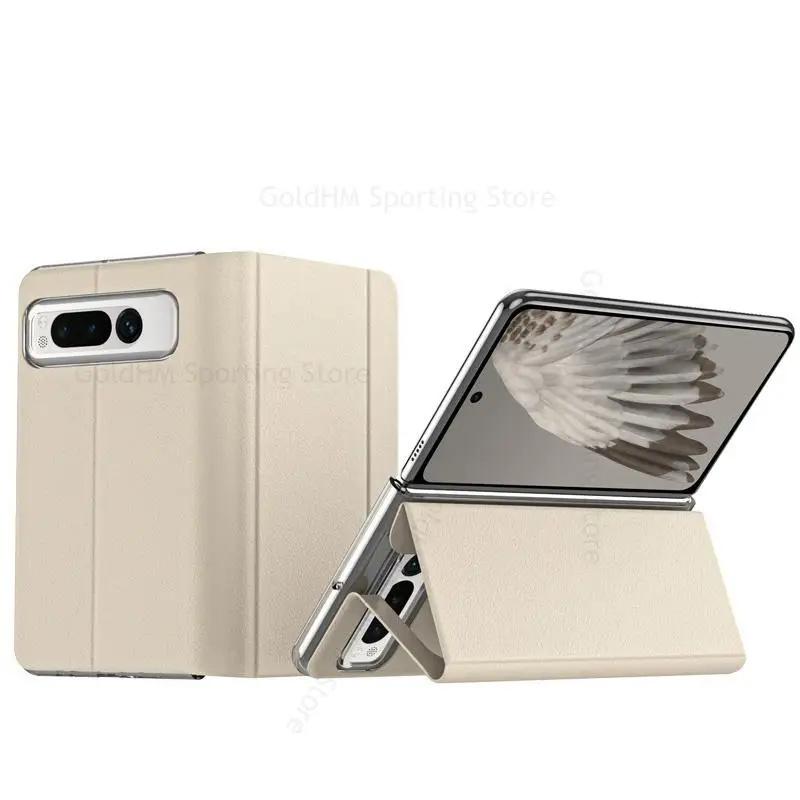 

Для Google Pixel Fold Magnetic Flip Kickstand кожаный чехол для телефона для GOOGLE Pixel Fold G9FPL Book Stand противоударный чехол для Google Pixel Fold Fundas For Pixel Fold золотой