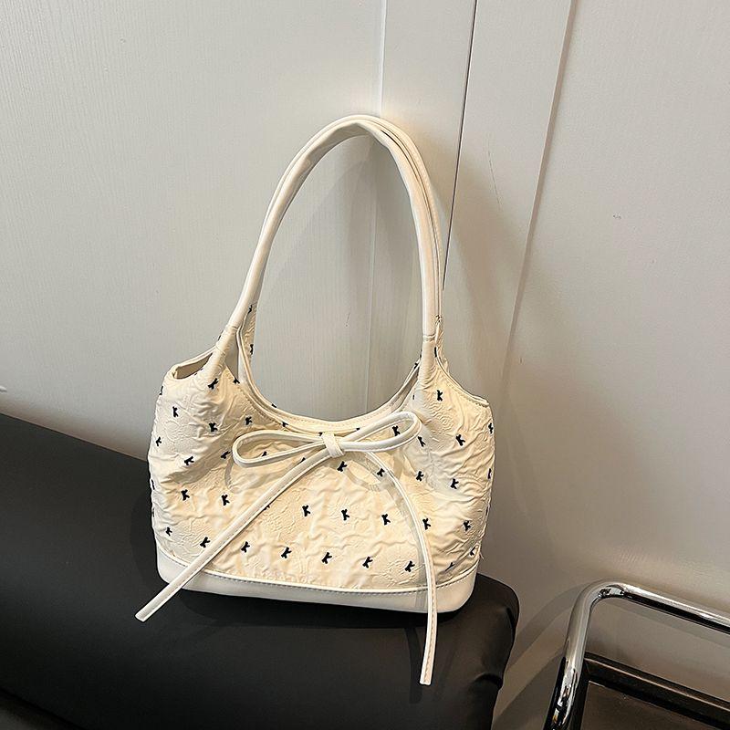 

Милая крутая сумка в стиле гяру Женская 2025 Новая 通勤ный Все-сочетаемая Сумка на плечо Подмышечная сумка Модная Супер горячая Портативная маленькая сумка для переноски Rice White