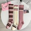 Damen Süße Strümpfe Kniehoch Bunt Gestreift Lange Socken Dünn Sommer Für Dame Mädchen Studenten Socken Schulparty Bequem