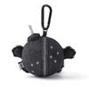 Plush Keychain Soft Fabric Zipper Design Round Shape Embroidered Pattern Portable Bag Charm for Everyday Use
