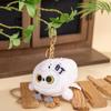 Snow Leopard Earphone Case & Plush Backpack Charm Set: Quirky Duck & Cute Cow Keychain