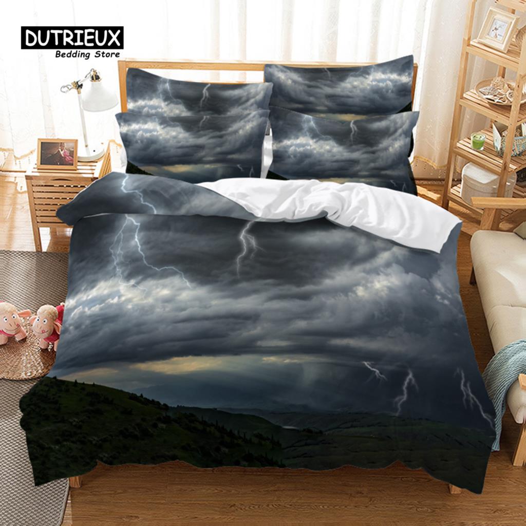 Starry Sky And Galaxy Bedding Set, 3Pcs Duvet Cover Set, Soft Comfortable Breathable Duvet Cover, For Bedroom Guest Room Decor