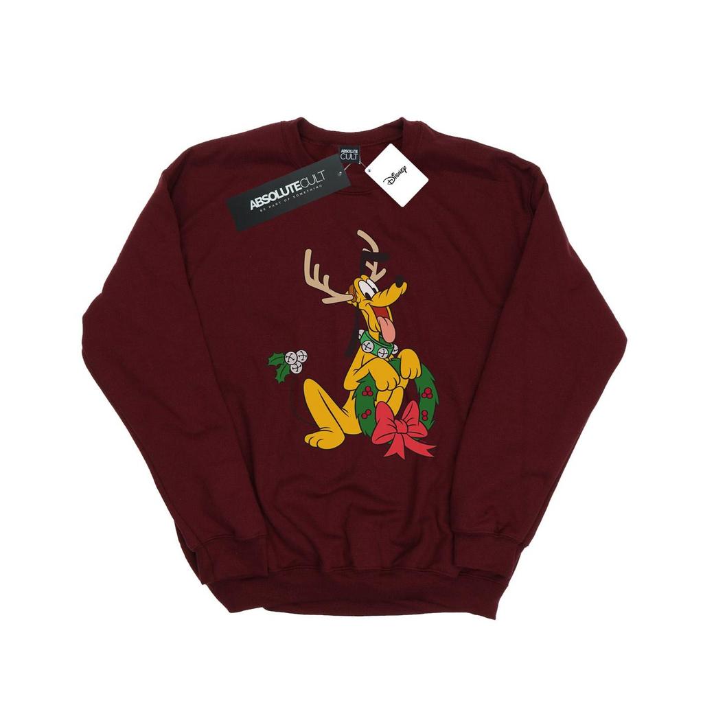Disney Mens Pluto Christmas Reindeer Sweatshirt