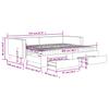 Pull Out Daybed with Drawers Taupe 90x200 Cm Fabric