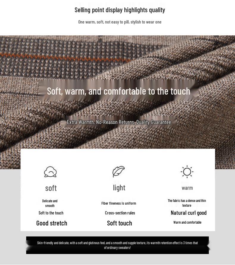 Men's Thickened Knitwear Business Wool Sweater - Autumn/Winter Round Neck Casual Style
