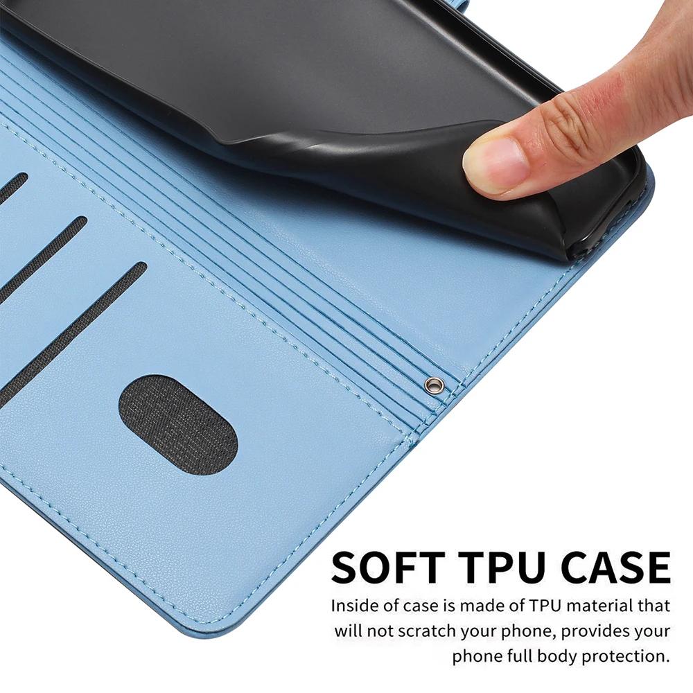 Curte Cat Leather Wallet Cover Case For Xiaomi 13T Poco C61 C55 X5 F5 Redmi Note 12 11 Pro Plus 10 10S 10T 11S 10C Turbo 3 K70E