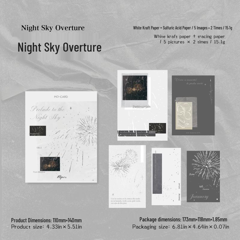 MòMò Double Pack Embossed Sticky Notes - Realm of Plain Shadows Series (10 Sheets) for Journal Decoration
