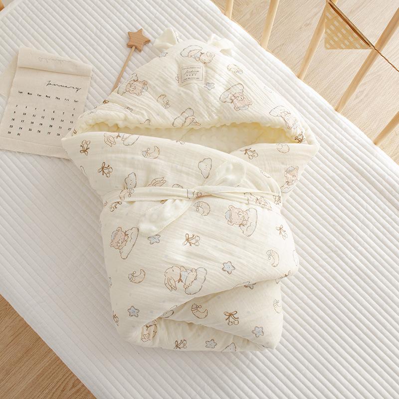 Neugeborenen Baby Tasche Steppdecke Entbindungsstation Doudou Samt Beruhigt Kurze Ohren Kuscheldecke Neugeborenes Baby Warm Wickeltuch