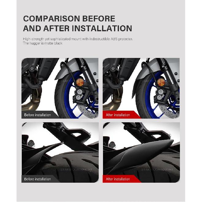 Motorradzubehör Vorderradkotflügel Hinterradverlängerung Hugger Erweiterung Für Yamaha Tracer 9 GT Tracer9 2021 2022 -