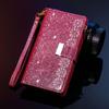 Applicable to Samsung S26 mobile phone leather case A57 star laser engraving multi-card zipper wallet protective case A55 glitter case