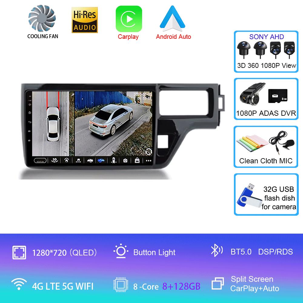 For Honda Stepwgn 5 2015 - 2021 RHD Car Radio Multimedia Headunit QLED System Navigation GPS Auto Android 2 Din DVD