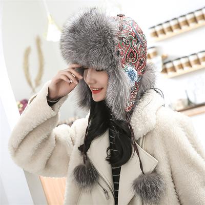 Chapeau en fourrure de renard véritable pour femme, moelleux, nouveau, 2022, casquette de ski, cache-oreilles, chapeau d'hiver en fourrure de pilote