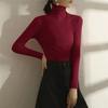 Casual Solid Basic Knitted Blouse Women Elegant Turtleneck Long Sleeve Tunic Auturm Bottoming Pullover Tops  new