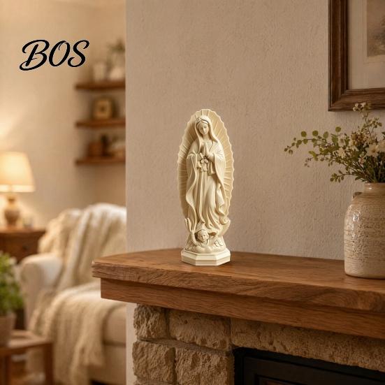 Decorative Religious Sculpture Virgin Mary Statue, Resin Sculpture, Blessed Holy Catholic Statue Mother Figurine for Home Desk Decor Faith Symbol