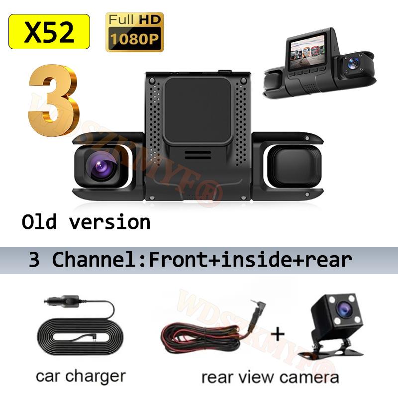 360° Car Dash Cam 4 Channels 1080P Car DVR 3/4 lens Video Recorder Front inside Rotatable and Rear View Night Vision Black Box