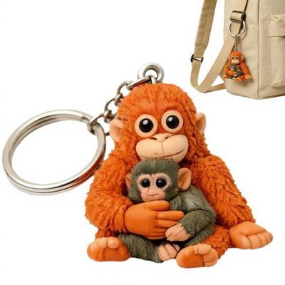 1/2 Pezzi Portachiavi Ciondolo Scimmia Peluche Portachiavi Chiavi Zaino Borsetta Borsa Auto