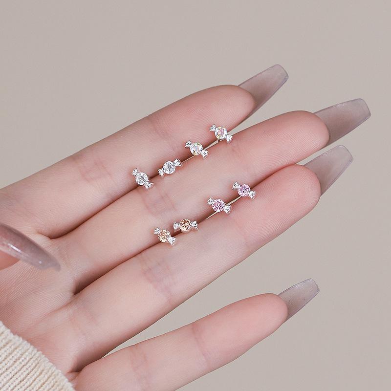 Sweet Candy Zircon Earrings for Women Cute Children's Fun Creative Gentle Ins Style Earrings