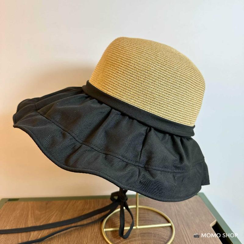 

Vinyl sun protection wide brim hat - women s beach uv protection fisherman hat - foldable sun hat with face coverage M（56-58cm） чорний