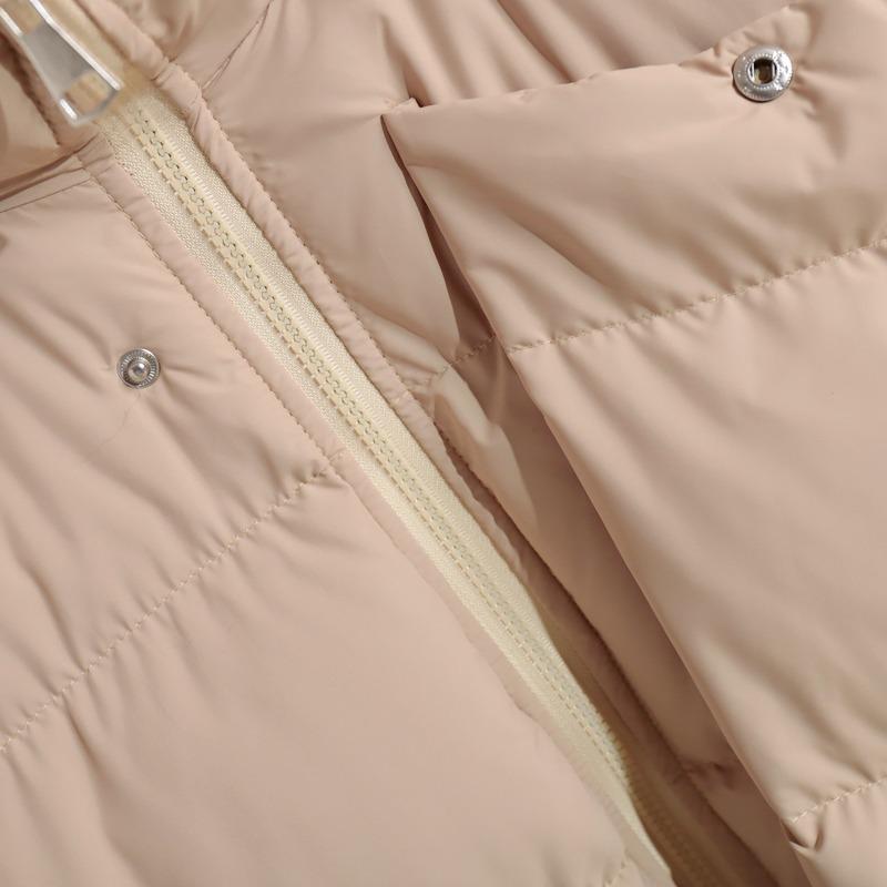 Dámský podzimní a zimní ležérní teplý zesílený dlouhý bavlněný kabát s kapucí