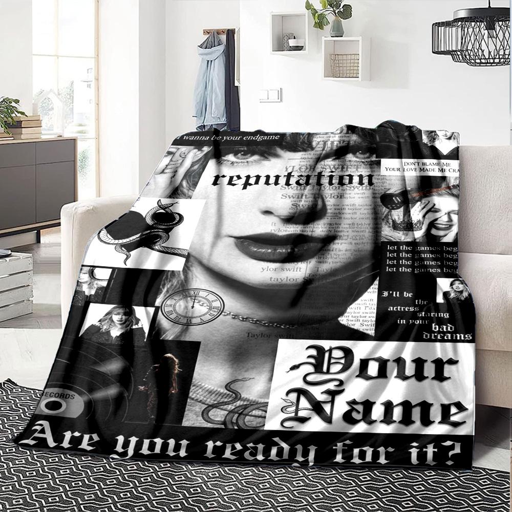 Name Custom Taylor Print Flannel Blanket High Quality Warm Comfortable Cover for All Seasons Perfect for Gifts Home Decor