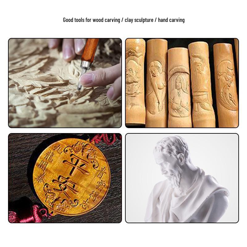 Handmade Wood Carving & Engraving Tool Set: Woodworking Knives, Seal Engraving Tools, Rubber Stamp & Woodcut Utility Knives.
