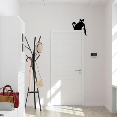 Cat Door Topper Decorative Door Topper Wooden Cat Shape Wall Decoration For Halloween Apartment Dwellers Outdoor Event Hosts