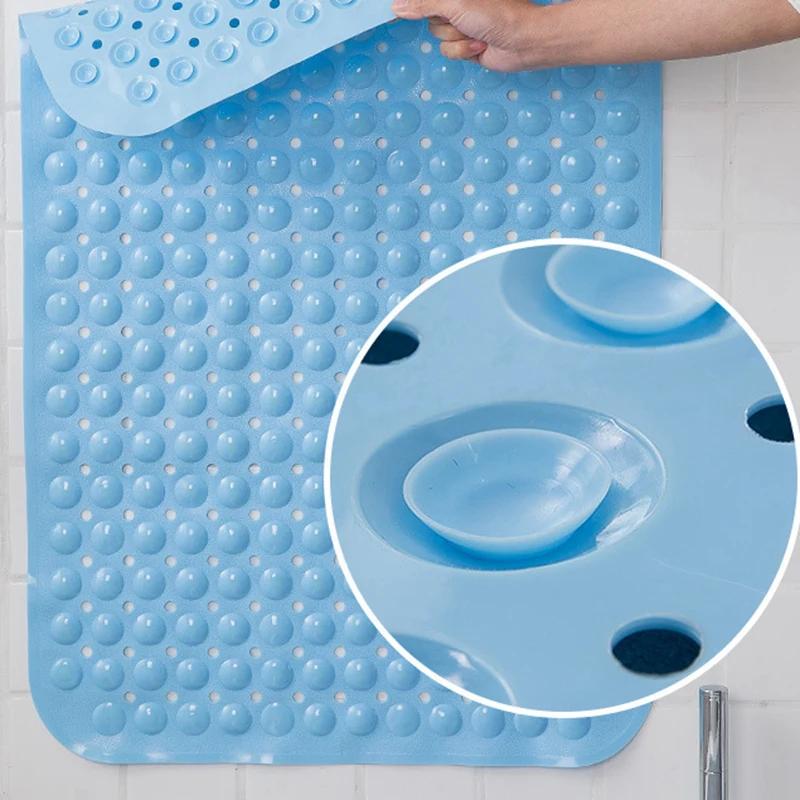 Extra Long Anti Slip Bath Tub Mat Bathroom Shower Mat Transparent Antibacterial Machine Washable for Bathroom Kid Toddler Senior