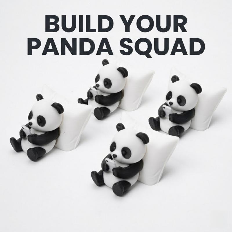 Funny Lazy Panda Figurine 3D Printed Animal Statue Phone Scrolling Desk Decor Cute Office Gift For Coworkers & Gamers