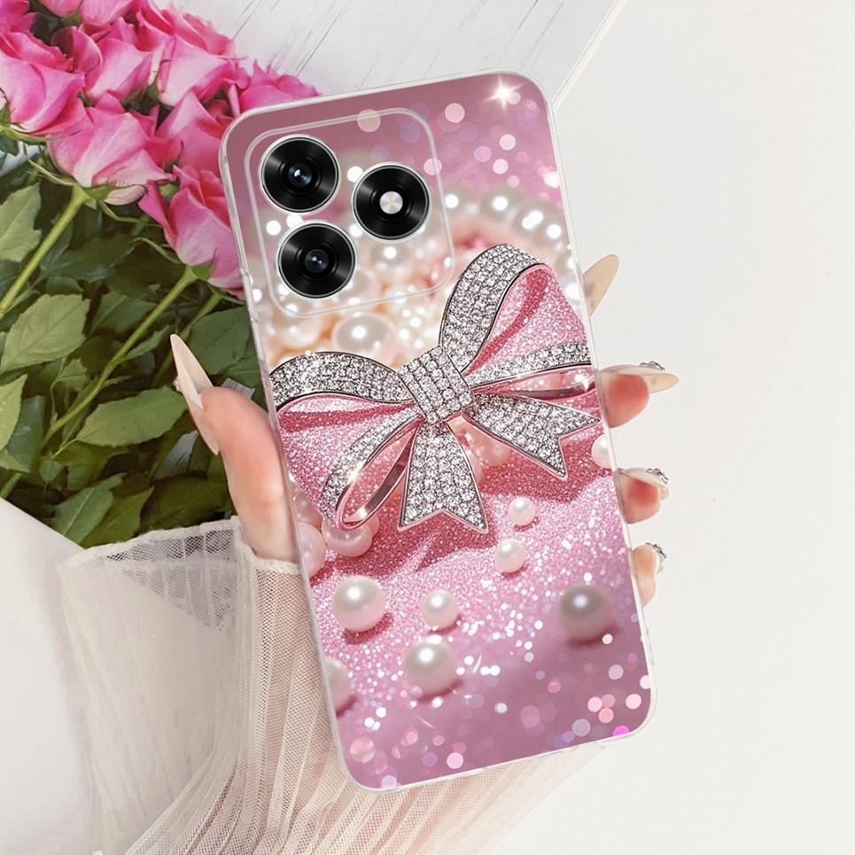 

New Fashion Luxury Flower Bow Cat Printed Case For Honor X5C Plus X5 C X5 C Casing Camera Protected Clear Silicone Soft Bumper Honor X5C Plus