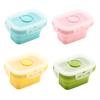 4Pcs/Set Children'S Food Storage Boxes Lunch Box Silicone Stackable Food Preparation Container Can Microwave