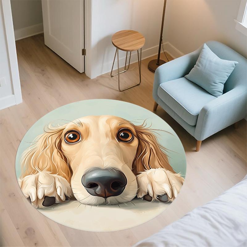 Afghan Hound Pattern Round rug,Carpet Rug for Living Room Bedroom Playroom ,Non-slip Floor Mat,Holiday Gifts and Birthday Gifts.