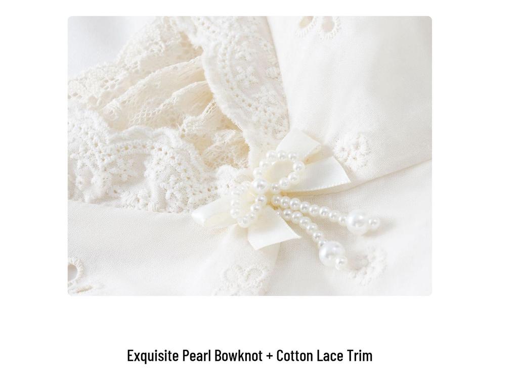 Women's White V-Neck Lace Bubble Two-Piece Skirt Dress - Summer Waist-Cinching Design