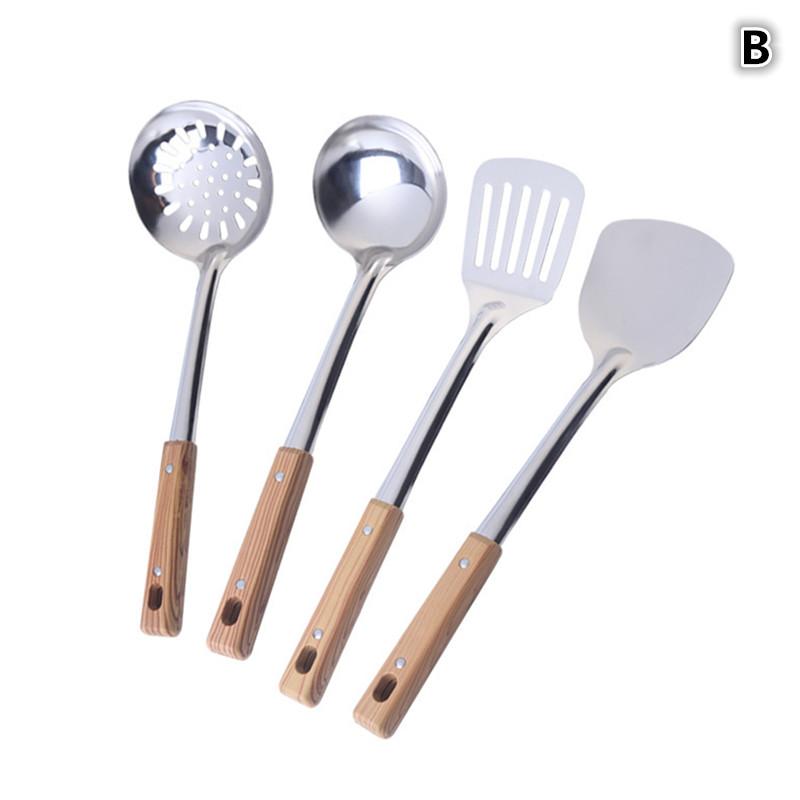 [HGS]Durable Stainless Steel Wok Spatula Long Handle Kitchen Gadgets Kitchen Cooking Utensil Set Rice Spoon Ladle Cooking Tools