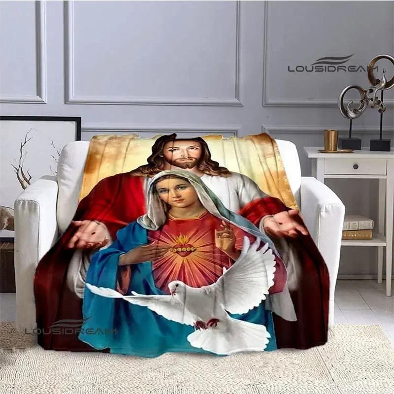Virgin Mary Faith Print Blanket Flannel Soft Comfort Blanket Home Travel Blanket Kids Warm Blanket picnic blanket birthday gift