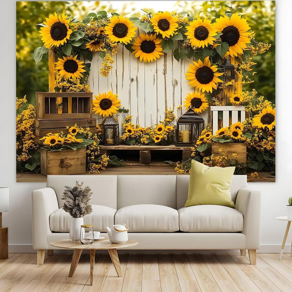 Multi Functional Sunflower and Rose Garden Photography Background - Home Decoration, Birthday, and Other Occasions