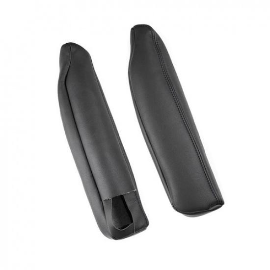 2x Black Seat Armrest Handle Leather Cover Trim For Land Rover Discovery 3 4 LR3